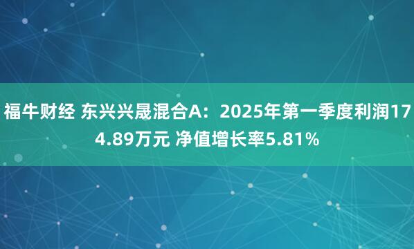 福牛财经 东兴兴晟混合A：2025年第一季度利润174.89万元 净值增长率5.81%